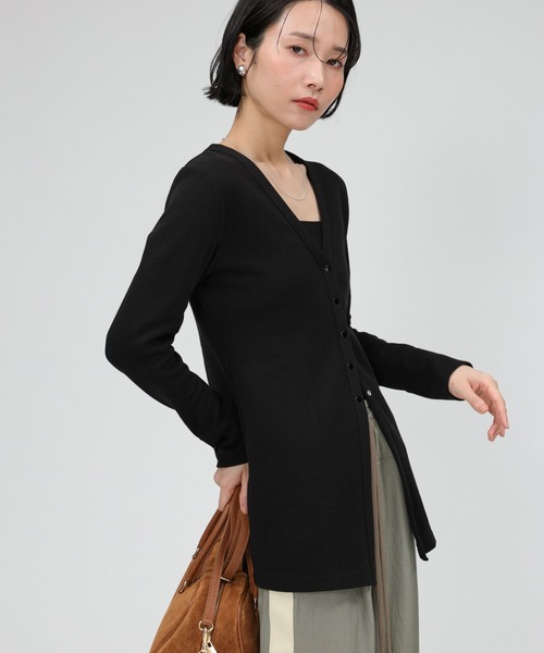 BABYLONE（バビロン）の「ハリヌキニットカーディガン（カーディガン/ボレロ・レディース・オフホワイト/ブラック・フリー）」の7枚目の写真