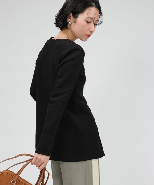 BABYLONE（バビロン）の「ハリヌキニットカーディガン（カーディガン/ボレロ・レディース・オフホワイト/ブラック・フリー）」の9枚目の写真