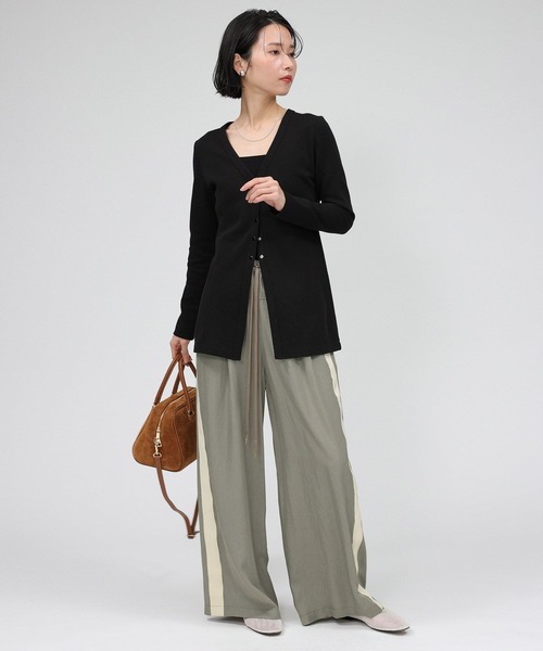 BABYLONE（バビロン）の「ハリヌキニットカーディガン（カーディガン/ボレロ・レディース・オフホワイト/ブラック・フリー）」の12枚目の写真