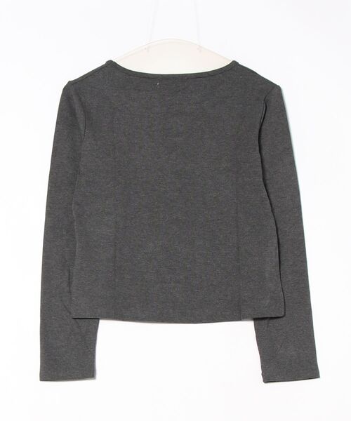 aimoha(アイモハ)の「ボタンデザインシンプルラウンドネック長袖トップス(Tシャツ/カットソー・レディース・ブラック/ホワイト/ダークグレー/チョコ/ワインレッド・FREE)」の6枚目の写真