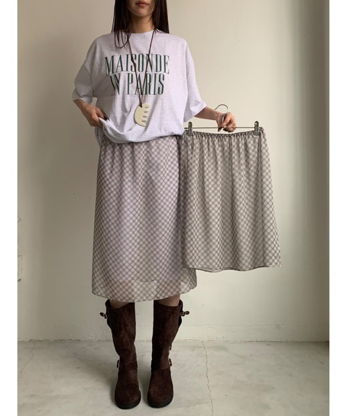 Didot.showroom（ディドット ショールーム）の「【DIDOT.】着丈違いの2サイズ展開｜レイヤードスカート（スカート・レディース・ブラウン/アイボリー/ブラック/グレー・SHORT/LONG）」の4枚目の写真