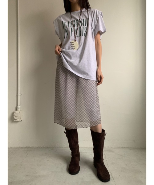 Didot.showroom（ディドット ショールーム）の「【DIDOT.】着丈違いの2サイズ展開｜レイヤードスカート（スカート・レディース・ブラウン/アイボリー/ブラック/グレー・SHORT/LONG）」の14枚目の写真