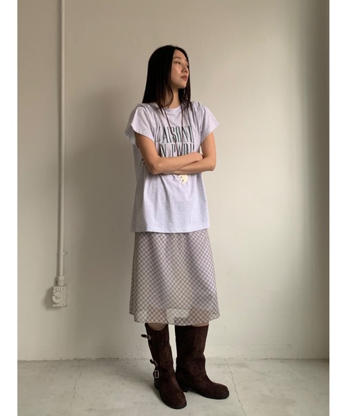Didot.showroom（ディドット ショールーム）の「【DIDOT.】着丈違いの2サイズ展開｜レイヤードスカート（スカート・レディース・ブラウン/アイボリー/ブラック/グレー・SHORT/LONG）」の9枚目の写真