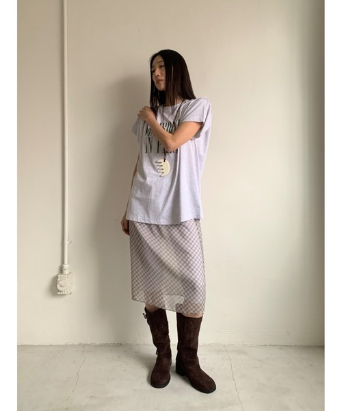 Didot.showroom（ディドット ショールーム）の「【DIDOT.】着丈違いの2サイズ展開｜レイヤードスカート（スカート・レディース・ブラウン/アイボリー/ブラック/グレー・SHORT/LONG）」の8枚目の写真