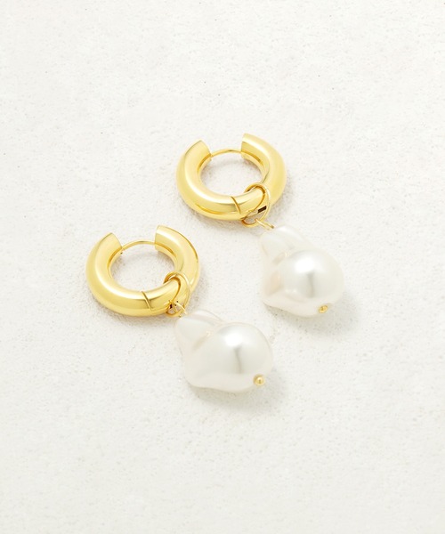 ステンレス パール フープ ピアス ESTELLE/エステール（ピアス