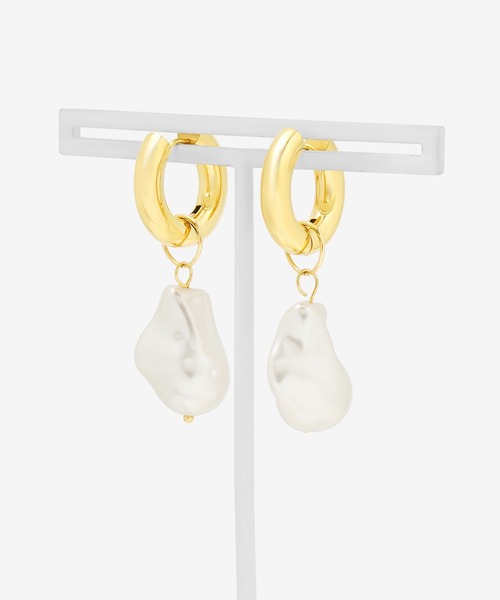 ステンレス パール フープ ピアス ESTELLE/エステール（ピアス