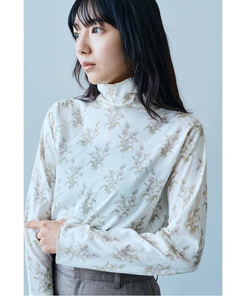 MEDE19F（メデジュウキュウ）の「ＭＥＤＥ１９Ｆ　ミュルーズモダン〈「ミュルーズ染織美術館」アーカイブコレクション〉コットンプリントハイネックトップス（Tシャツ/カットソー・レディース・ホワイト系その他/グリーン系その他・L/M/LL）」の9枚目の写真