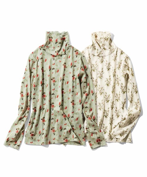 MEDE19F（メデジュウキュウ）の「ＭＥＤＥ１９Ｆ　ミュルーズモダン〈「ミュルーズ染織美術館」アーカイブコレクション〉コットンプリントハイネックトップス（Tシャツ/カットソー・レディース・ホワイト系その他/グリーン系その他・L/M/LL）」の14枚目の写真