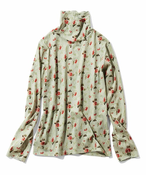 MEDE19F（メデジュウキュウ）の「ＭＥＤＥ１９Ｆ　ミュルーズモダン〈「ミュルーズ染織美術館」アーカイブコレクション〉コットンプリントハイネックトップス（Tシャツ/カットソー・レディース・ホワイト系その他/グリーン系その他・L/M/LL）」の15枚目の写真
