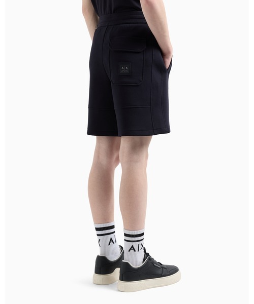 ARMANI EXCHANGE（アルマーニエクスチェンジ）の「【A|X アルマーニ エクスチェンジ】ボンデッドストレッチ ハーフパンツ（スウェットパンツ・メンズ・ダークネイビー・SMALL/LARGE/MEDIUM/X-LARGE/X-SMALL）」の2枚目の写真