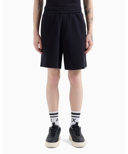 ARMANI EXCHANGE(アルマーニエクスチェンジ)の「【A|X アルマーニ エクスチェンジ】ボンデッドストレッチ ハーフパンツ(スウェットパンツ・メンズ・ダークネイビー・SMALL/LARGE/MEDIUM/X-LARGE/X-SMALL)」の5枚目の写真