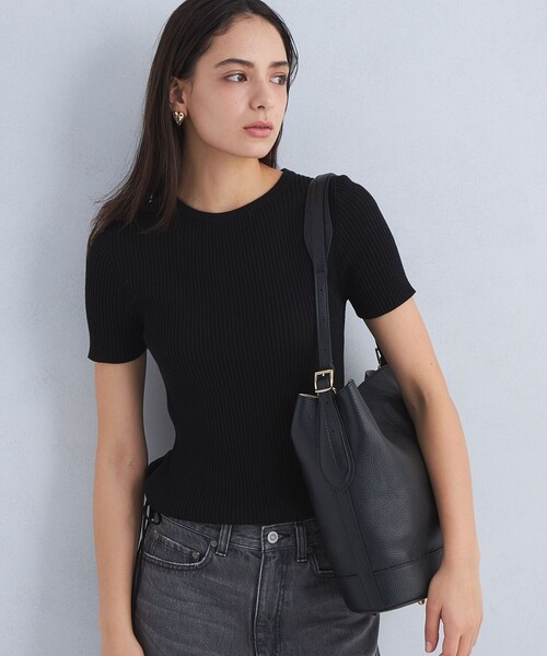 green label relaxing（グリーンレーベルリラクシング）の「＜PRATO MADE IN ITALY＞バケット バッグ（ショルダーバッグ・レディース・ベージュ/ブラック・FREE）」の3枚目の写真