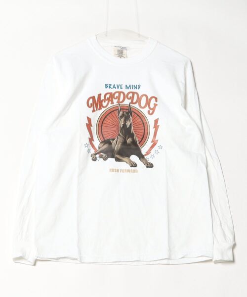 MODISH GAZE(モディシュガゼ)の「MODISH GAZE ドーベルマン ピグメントロンT(Tシャツ/カットソー・メンズ・ホワイト/ブラウン/グレー/ブラック・M/L)」の9枚目の写真
