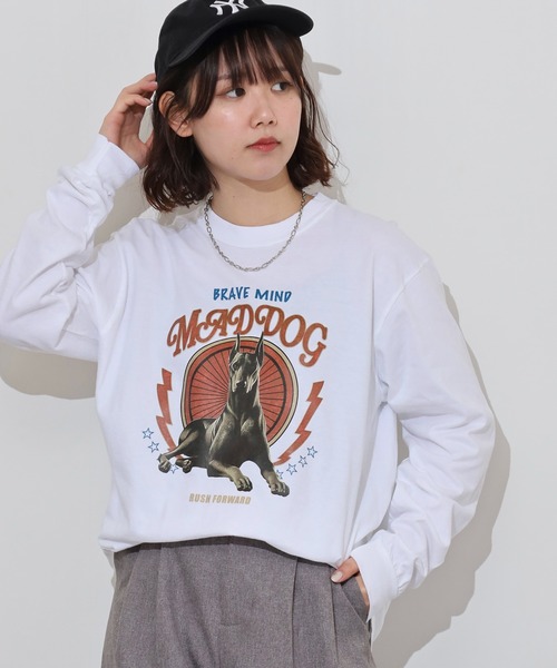 MODISH GAZE(モディシュガゼ)の「MODISH GAZE ドーベルマン ピグメントロンT(Tシャツ/カットソー・メンズ・ホワイト/ブラウン/グレー/ブラック・M/L)」の22枚目の写真