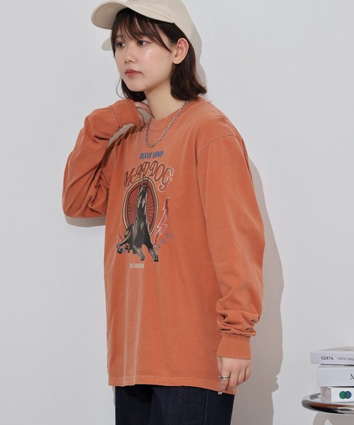 MODISH GAZE(モディシュガゼ)の「MODISH GAZE ドーベルマン ピグメントロンT(Tシャツ/カットソー・メンズ・ホワイト/ブラウン/グレー/ブラック・M/L)」の13枚目の写真