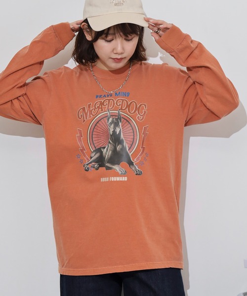 MODISH GAZE(モディシュガゼ)の「MODISH GAZE ドーベルマン ピグメントロンT(Tシャツ/カットソー・メンズ・ホワイト/ブラウン/グレー/ブラック・M/L)」の12枚目の写真