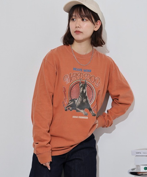 MODISH GAZE(モディシュガゼ)の「MODISH GAZE ドーベルマン ピグメントロンT(Tシャツ/カットソー・メンズ・ホワイト/ブラウン/グレー/ブラック・M/L)」の11枚目の写真