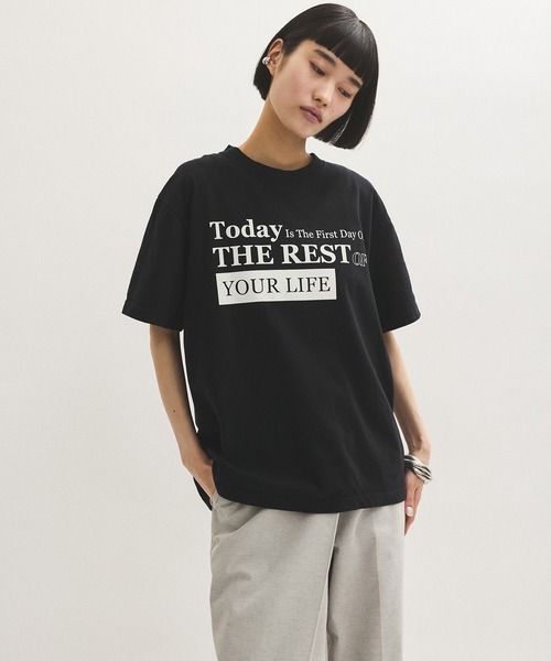 ADAM ET ROPE'(アダムエロペ)の「【HEAR MY NAME(ヒア マイネーム)】SS TEE(Tシャツ/カットソー・レディース・ブラック/ホワイト・FREE)」の10枚目の写真