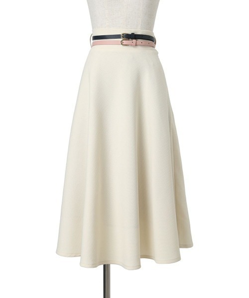 an another angelus（アンアナザーアンジェラス）の「ダブルカラーベルトフレアースカート【セットアップ可能】（スカート・レディース・ネイビー/アイボリー・FREE）」の11枚目の写真