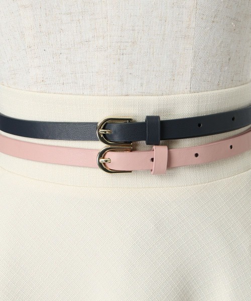an another angelus（アンアナザーアンジェラス）の「ダブルカラーベルトフレアースカート【セットアップ可能】（スカート・レディース・ネイビー/アイボリー・FREE）」の15枚目の写真