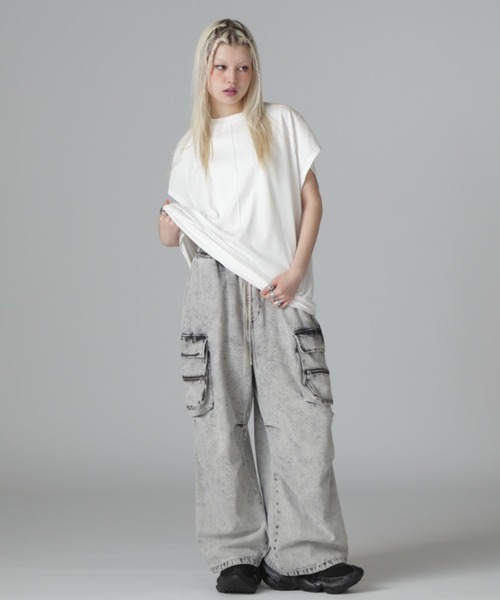 DANKE SCHON(ダンケシェーン)の「【WEB&DEPOT限定】DankeSchon/ダンケシェーン/DENIM WPOCKET CARGO(その他パンツ・レディース・ブラック/グレー・XL/L/M/S)」の8枚目の写真