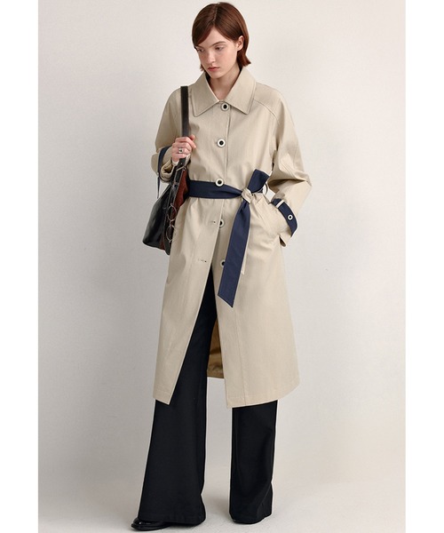 レディースコート、斎藤ファション製品、フリーサイズ 60/2コンパクトギャバ ステンカラーコート / J.PRESS LADIES S