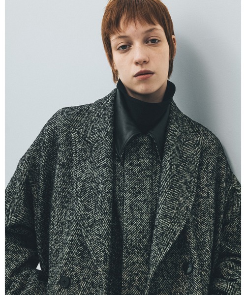 Juha(ユハ)の「LEATHER COLLAR RIDING JACKET (HERRINGBONE)(ブルゾン・メンズ・ブラック・3/4)」の8枚目の写真