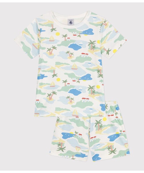 PETIT BATEAU(プチバトー)の「半袖パジャマ(ルームウェア/パジャマ・キッズ・ホワイト系その他・2YEAR/3YEAR/4YEAR/5YEAR)」の1枚目の写真