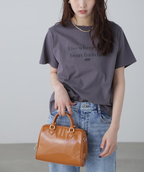 FREE'S MART（フリーズマート）の「◆シンプルロゴTシャツ（Tシャツ/カットソー・レディース・ベージュ/ホワイト/ホワイト系その他/グレー・FREE）」の3枚目の写真