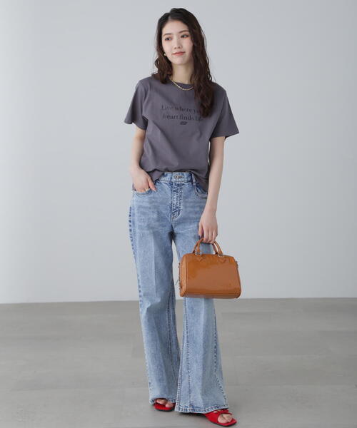 FREE'S MART（フリーズマート）の「◆シンプルロゴTシャツ（Tシャツ/カットソー・レディース・ベージュ/ホワイト/ホワイト系その他/グレー・FREE）」の9枚目の写真