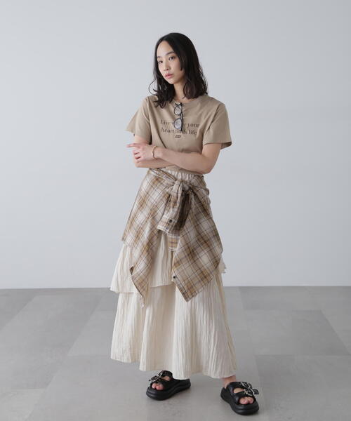 FREE'S MART（フリーズマート）の「◆シンプルロゴTシャツ（Tシャツ/カットソー・レディース・ベージュ/ホワイト/ホワイト系その他/グレー・FREE）」の14枚目の写真