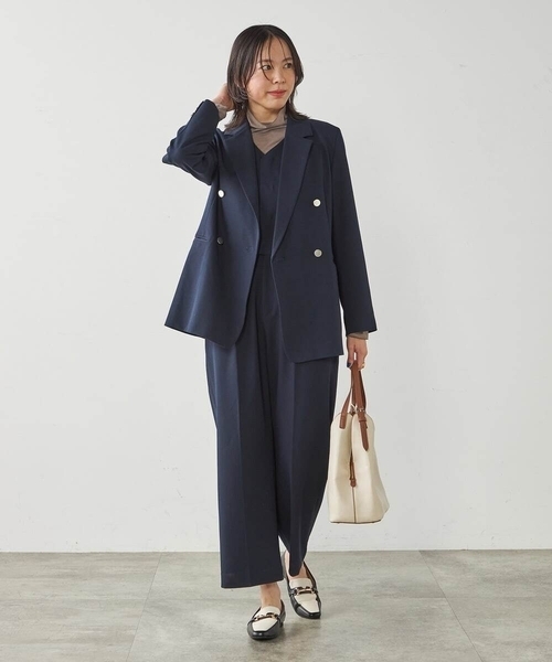a.v.v(アーヴェヴェ)の「【マシンウォッシャブル】Vネックコンビネゾン(ワンピース・レディース・ネイビー・38/40)」の18枚目の写真