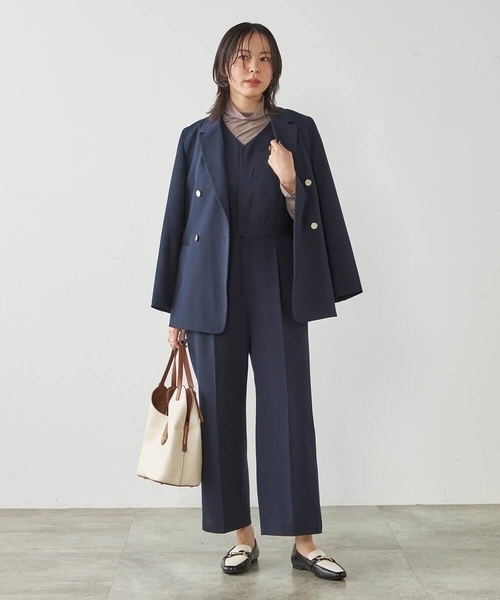 a.v.v(アーヴェヴェ)の「【マシンウォッシャブル】Vネックコンビネゾン(ワンピース・レディース・ネイビー・38/40)」の15枚目の写真