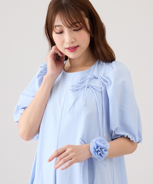 Rose Tiara(ローズティアラ)の「ボリューム袖フレアワンピース(ワンピース・レディース・ピンク/ブラック/ブルー・46/42/38)」の13枚目の写真