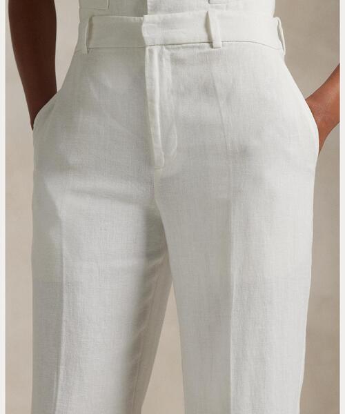 POLO RALPH LAUREN（ポロ ラルフ ローレン）の「リネン リラックス ストレート パンツ（スラックス・レディース・ホワイト・2/00/0/8/6/4）」の5枚目の写真