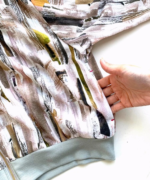 Q（キュー）の「ニュアンスカラーブルゾン（ブルゾン・レディース・グリーン系その他/ベージュ系その他・MEDIUM）」の15枚目の写真