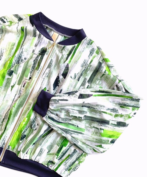 Q（キュー）の「ニュアンスカラーブルゾン（ブルゾン・レディース・グリーン系その他/ベージュ系その他・MEDIUM）」の13枚目の写真