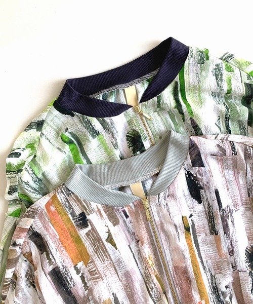 Q（キュー）の「ニュアンスカラーブルゾン（ブルゾン・レディース・グリーン系その他/ベージュ系その他・MEDIUM）」の14枚目の写真