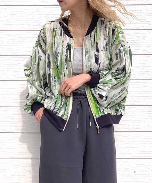 Q（キュー）の「ニュアンスカラーブルゾン（ブルゾン・レディース・グリーン系その他/ベージュ系その他・MEDIUM）」の21枚目の写真