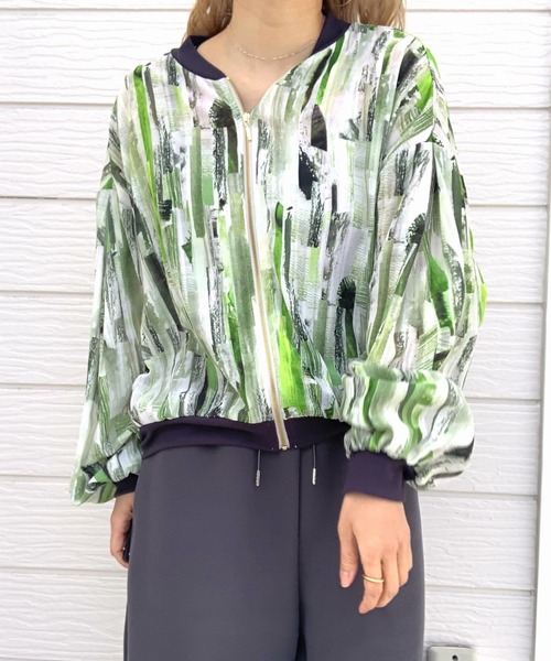 Q（キュー）の「ニュアンスカラーブルゾン（ブルゾン・レディース・グリーン系その他/ベージュ系その他・MEDIUM）」の22枚目の写真