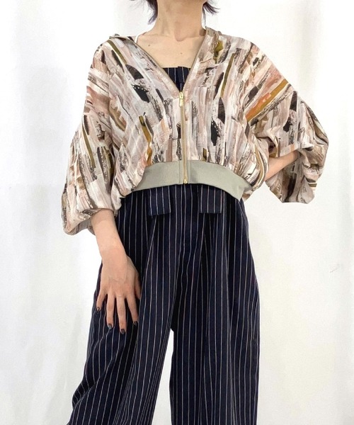 Q（キュー）の「ニュアンスカラーブルゾン（ブルゾン・レディース・グリーン系その他/ベージュ系その他・MEDIUM）」の3枚目の写真