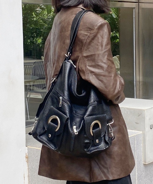 Bz】合成皮革2WAYショルダーバッグ/Y2K リュック（MA/EK109）（バック