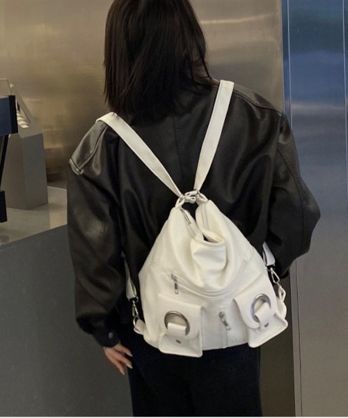 Bz】合成皮革2WAYショルダーバッグ/Y2K リュック（MA/EK109）（バック