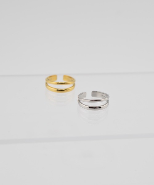 BROTHERHOOD（ブラザーフッド）の「【earyear】Twin Line Open design peti Volume Ring（リング・レディース・シルバー/ゴールド・SMALL/MEDIUM/LARGE）」の3枚目の写真