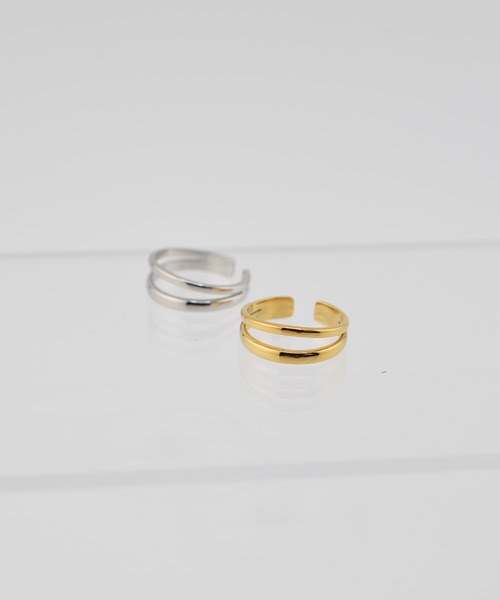 BROTHERHOOD（ブラザーフッド）の「【earyear】Twin Line Open design peti Volume Ring（リング・レディース・シルバー/ゴールド・SMALL/MEDIUM/LARGE）」の4枚目の写真