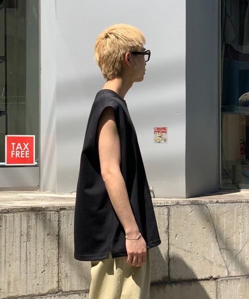 Toironier（トワロニエ）の「Toironier/トワロニエ/Sleeveless-T（タンクトップ・メンズ・ブラック/ホワイト・1/2）」の6枚目の写真