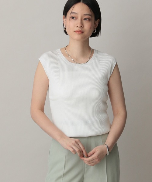 【新品未使用】mame 24fw ニット タンクトップ ノースリーブ セール】アセテートニットタンクノースリーブ（タンクトップ