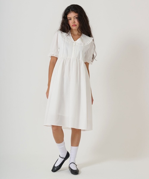 tina:jojun ワンピース セール】2WAY パフスリーブギャザーワンピース TINA：JOJUN