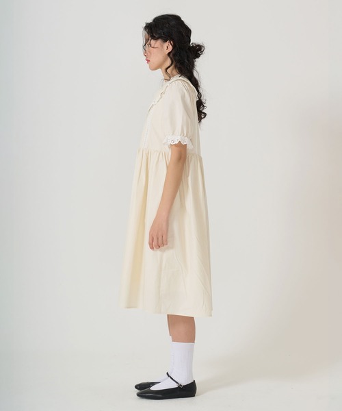 TINA:JOJUN(ティーナジョジュン)の「2WAY パフスリーブギャザーワンピース TINA:JOJUN(ワンピース・レディース・ホワイト/クリーム・M)」の20枚目の写真