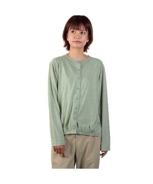 Foxfire(フォックスファイヤー)の「SCメランジスナップカーディ(Tシャツ/カットソー・レディース・ライトグリーン/アイボリー/ネイビー・S/M/L)」の3枚目の写真